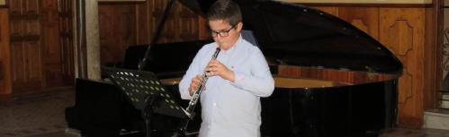 Alumno de oboe durante una audición