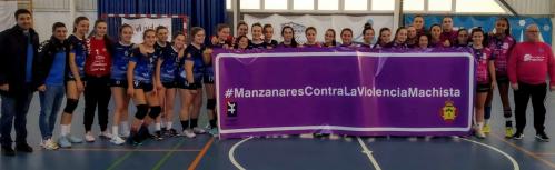 Equipos juveniles femeninos del BM Manzanares y Handball Femenino en noviembre de 2019