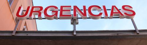 Cartel de Urgencias del hospital de Manzanares