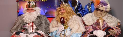 Los Reyes Magos en su visita a Manzanares10TV durante la pasada Navidad