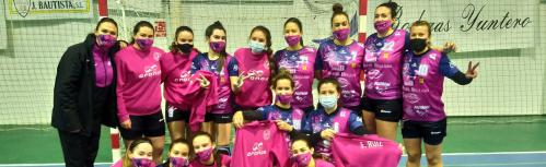 Jugadoras del Miguel Bellido Handball Femenino tras su partido frente al BM Bolaños