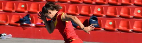 Sonia Molina-Prados en una concentración anterior de la selección española de relevos 4x100