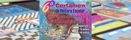 Cartel del 6º certamen de pintura escolar 'Jóvenes artistas de Manzanares'