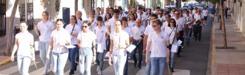 Pasacalle de la banda durante las dianas del viernes