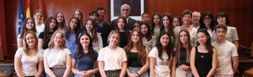 Recepción en el Ayuntamiento al alumnado de Voiron (Francia)