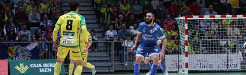 Lance del partido de la pasada temporada en el Olivo Arena entre Jaén y Manzanares