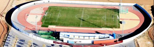 Vista aérea de la pista de atletismo de Manzanares