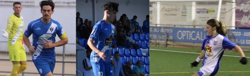 Carlos García (Manzanares CF), Asier Torres (Manzanares CF juvenil) e Isabel Gracia (Tosfrit FF Manzanares)