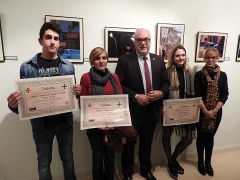 Julián NIeva y Silvia Cebrián junto a los ganadores