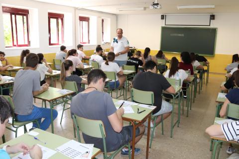 Alumnado manzanareño durante la EvAU