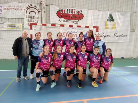 Equipo juvenil del Handball Manzanares antes del partido frente al BM Madridejos