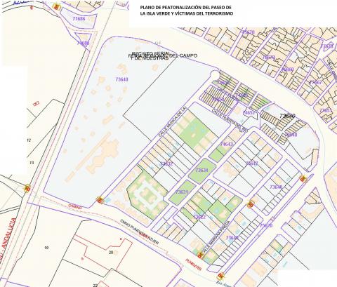 Plano de peatonalización del paseo de la Isla Verde y Víctimas del Terrorismo