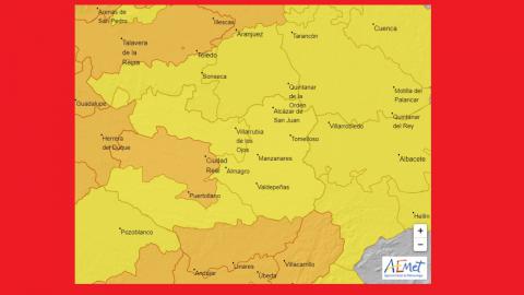 Alerta amarilla y naranja en Castilla-La Mancha