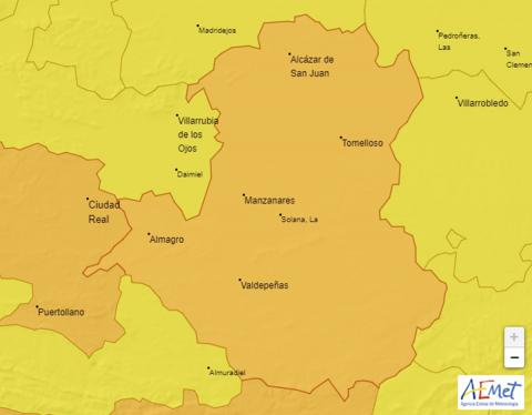 Mapa alerta temperaturas 7-7-2020