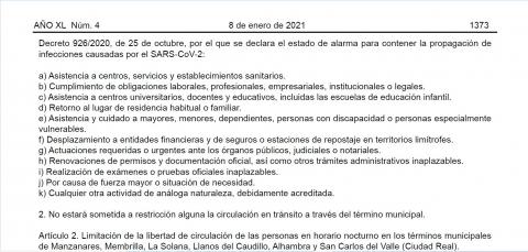 Causas justificadas por las que se puede salir y entrar del municipio