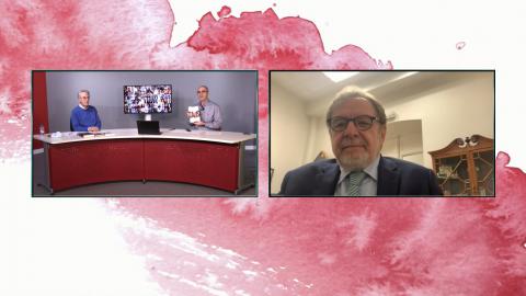 Momento de la entrevista de Román Orozco y Díaz Portales a Cebrián