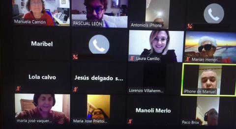Momento de la charla coloquio online