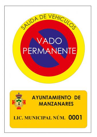 Nueva placa de vado permanente