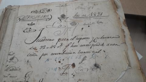 Uno de los documentos de 1820 que se han digitalizado