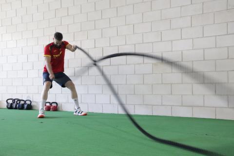 Rubén Marchán entrenando en Manzanares para los Juegos Olímpicos de Tokio