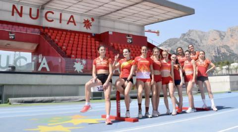 Sonia Molina con la selección española de relevos 4x100 metros 