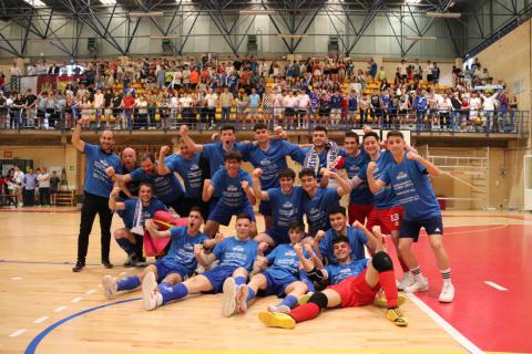 Celebración del título de liga conseguido por el Talleres Arroyo Manzanares FS