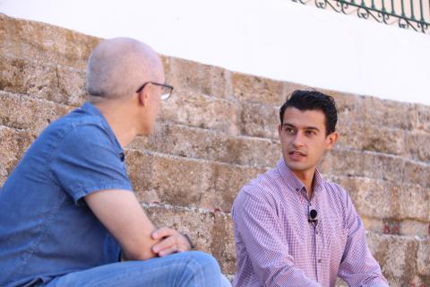 Carlos Aranda durante la entrevista con Juanjo Díaz Portales