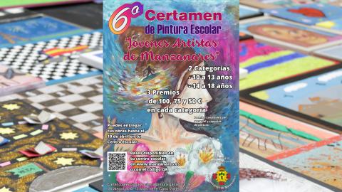 Cartel del 6º certamen de pintura escolar 'Jóvenes artistas de Manzanares'