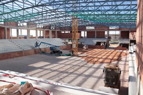 Visita a las obras del nuevo pabellón polideportivo