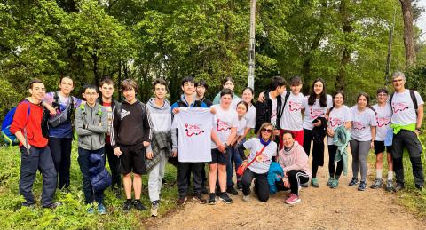 Alumnado del IES Azuer en el Camino de Santiago