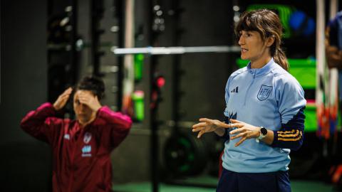 Blanca Romero durante una sesión de entrenamiento en el Mundial 2023 (Fotografía: RFEF)