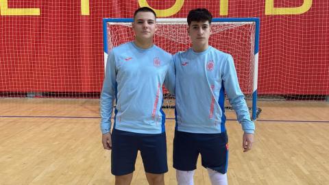 Chino y Javi 'Bule' con la España sub-19 en la Montaigu Futsal Cup 2023