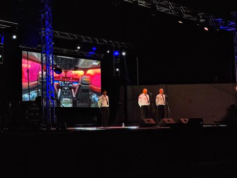 El Comandante Lara y Cía durante su actuación en Manzanares