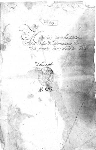 Portada del manuscrito de La Merced Portada del manuscrito de La Merced