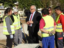 Obras de remodelación de la plaza de la calle Cuenca