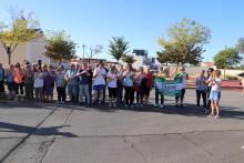 Aplausos a la llegada de la marcha a Manzanares