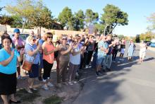 Aplausos a la llegada de la marcha a Manzanares