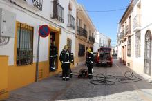 Tras sofocar las llamas se realizó la extracción de humo