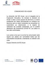 Comunicado del IES Azuer