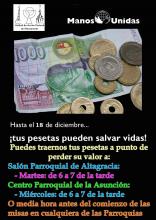 Cartel 'Tus pesetas pueden salvar vidas'