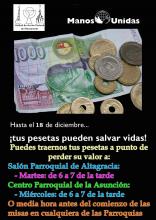 Cartel 'Tus pesetas pueden salvar vidas'