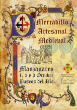 Cartel del mercadillo artesanal medieval de Manzanares 2021