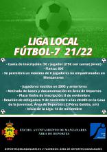 Cartel de la liga local de fútbol 7