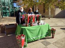 Venta de flores de Pascua en la plaza del Gran Teatro