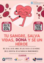 Cartel campaña de donaciones en Manzanares-jun 2023