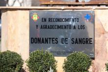 Inauguración del monumento en honor a los donantes de sangre