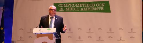 Julián Nieva durante su intervención en la gala del Premio Regional de Medio Ambiente 2019