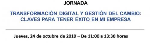 Cartel jornada 'Transformación digital y gestión del cambio'