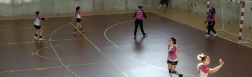 Calentamiento del Handball en el partido ante el Alarcos