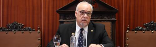 Julián Nieva en el pleno de abril de 2020